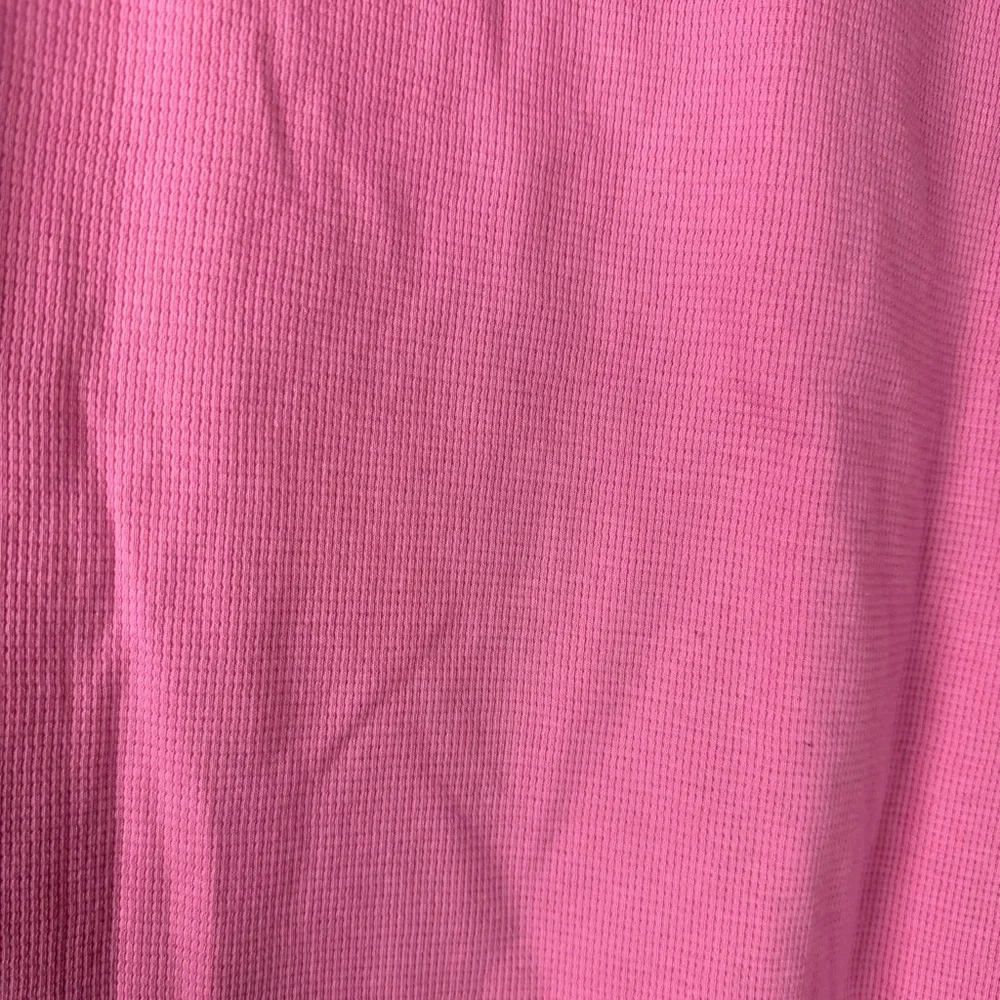 Polo Ralph Lauren Henley Shirt Knit Top Pink Waffle Knit Textured Crew Neck